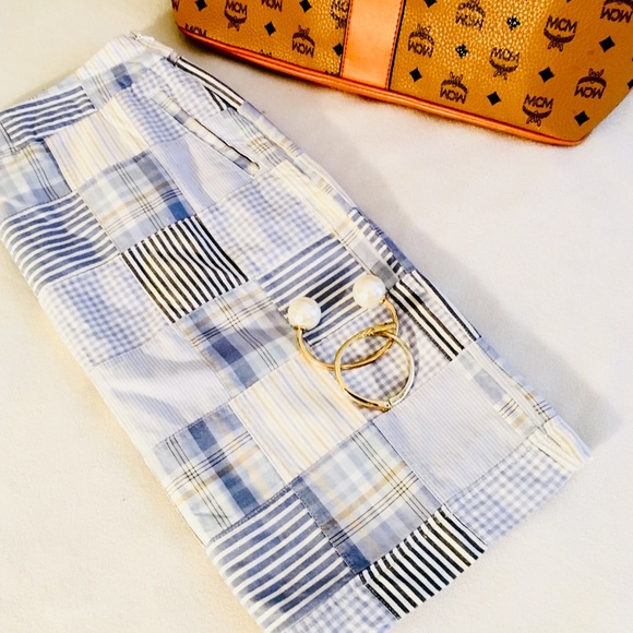 L.L. Bean Dresses & Skirts - LLBean Blue Madras Plaid Favorite Fit Pencil Skirt